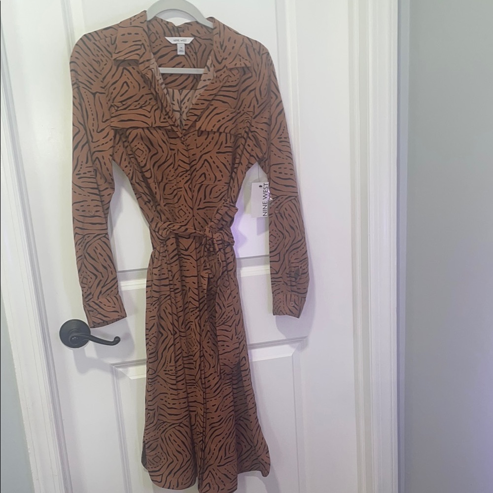 Brown Patterned Dress